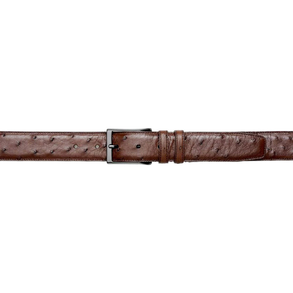 Mezlan Men's Genuine Ostrich Belt in Tabac