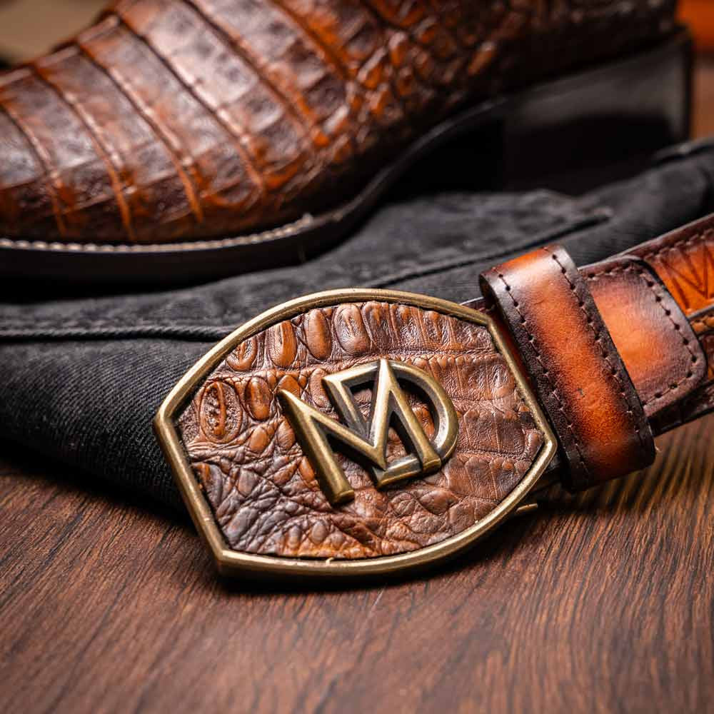 Tucson Genuine Caiman Belly Skin Aged Maple Cowboy Boot | Marco Di Milano Western Boots