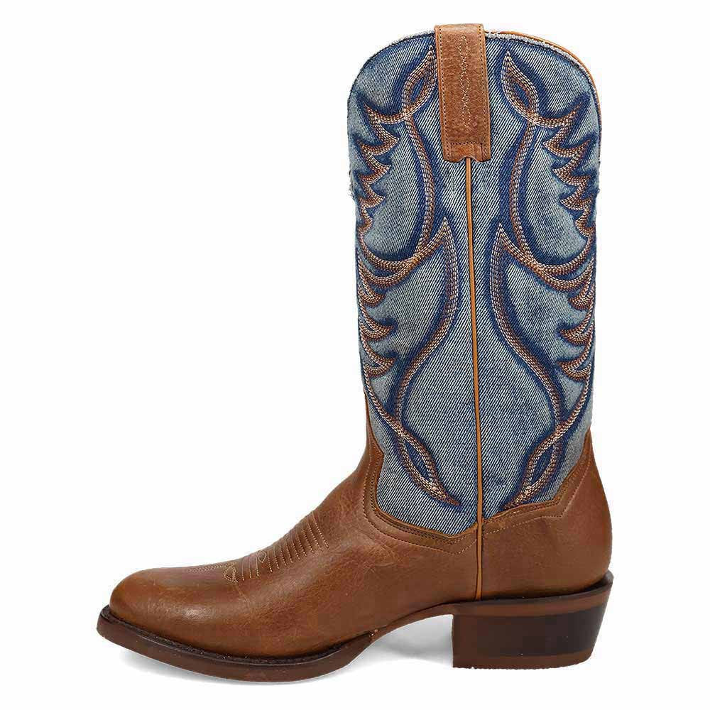 Dan Post Bullock Tan Leather Medium Toe Western Cowboy Boots (USA Men Size)