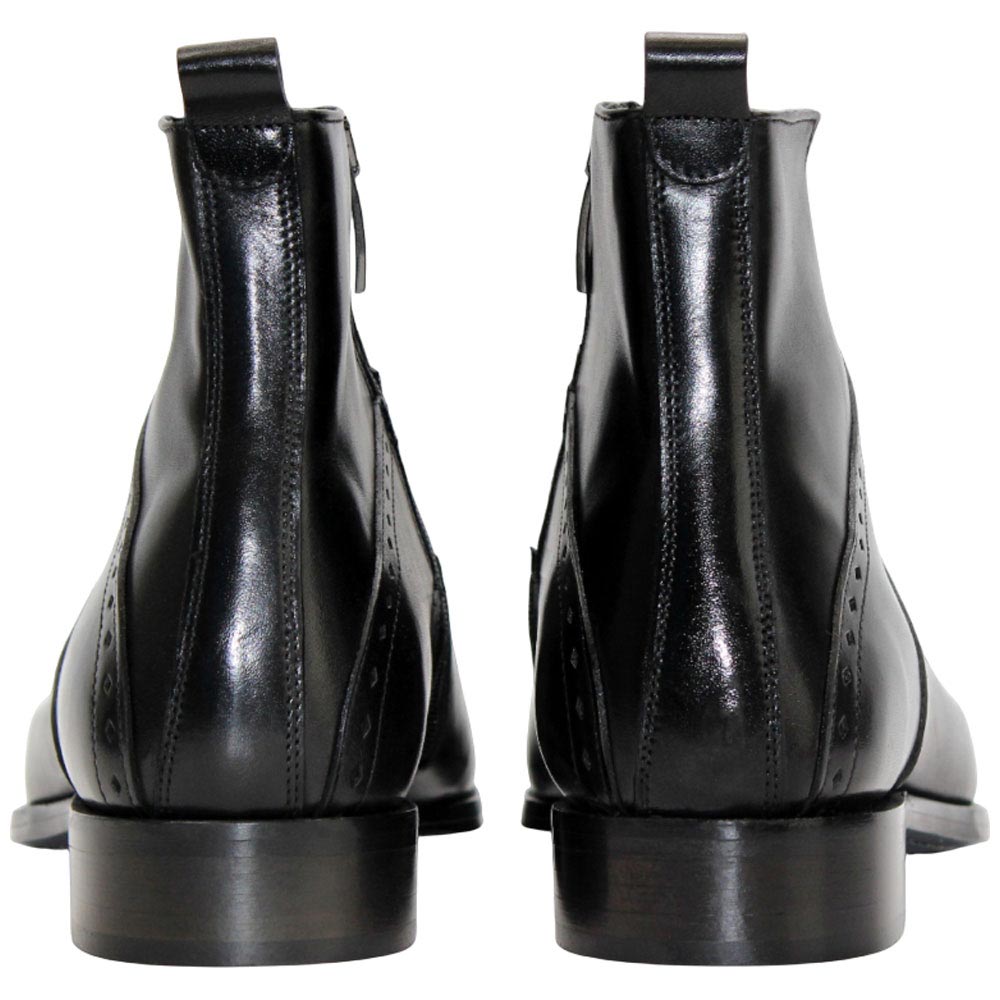 Duca Pedaso Men's Black Calf-Skin Leather Boots