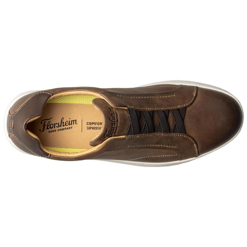 Monopoli Elastic Lace To Toe Sneaker | Florsheim Brown CH Dress Sneakers for Men