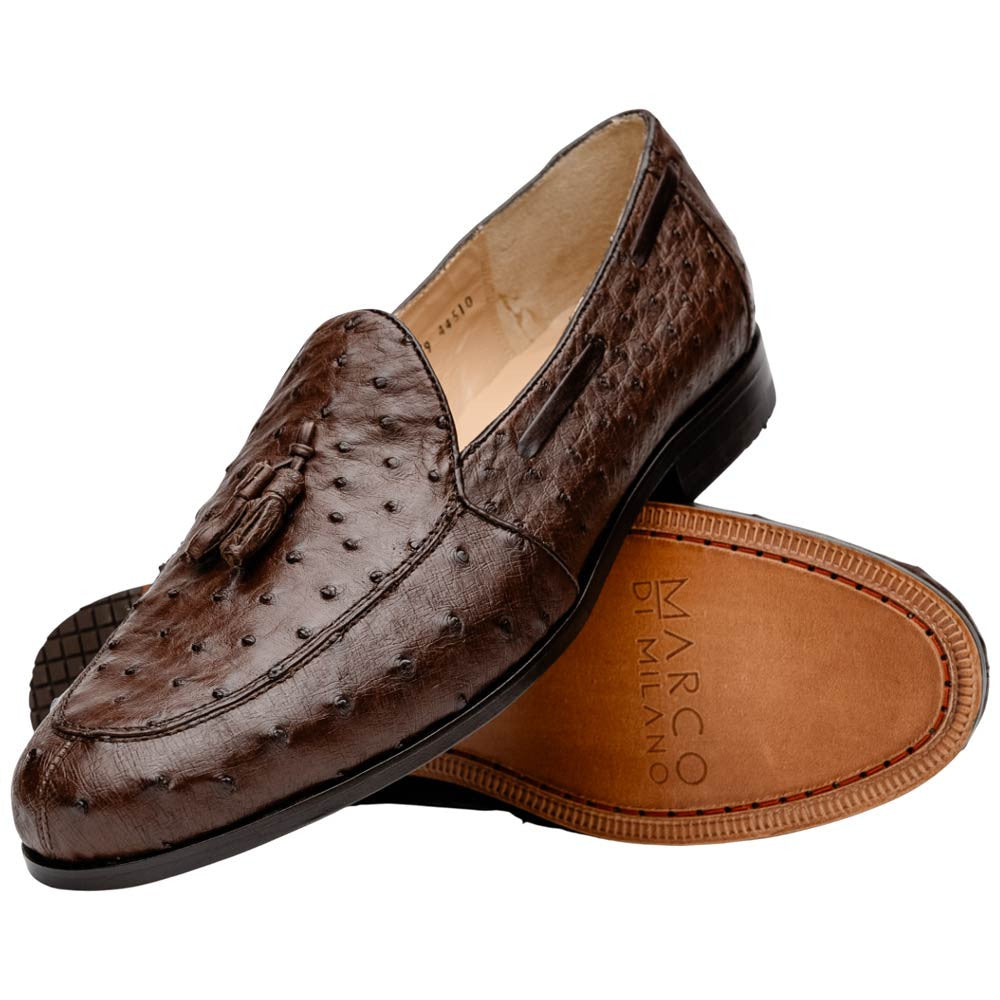 Marco Di Milano Aubiere Brown Ostrich Loafers