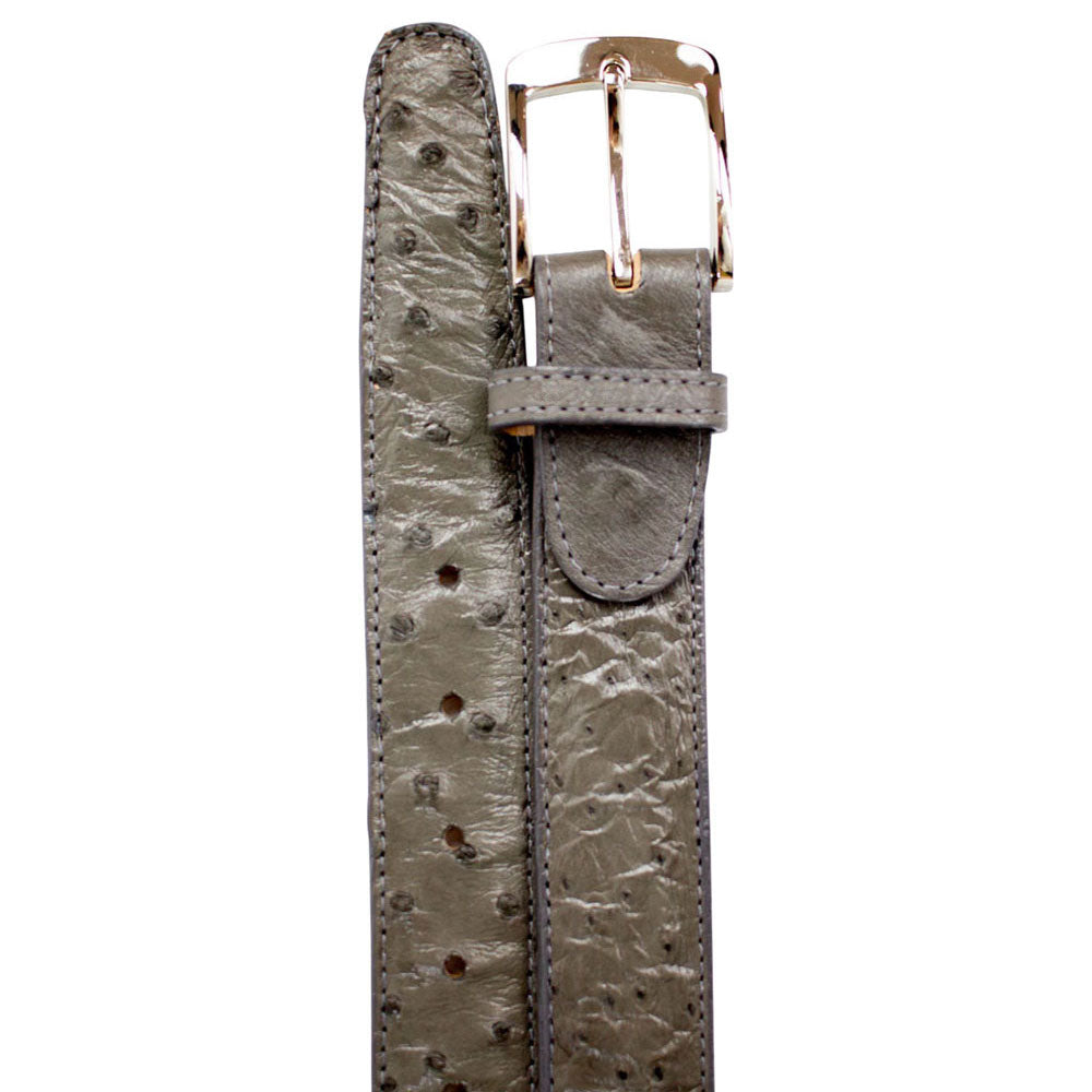 Belvedere Men's Gray Ostrich Quill Belt