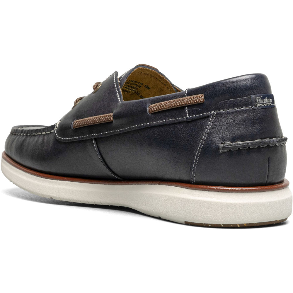 Florsheim Tropics Navy Elastic Lace Moc Toe Men’s Boat Shoes