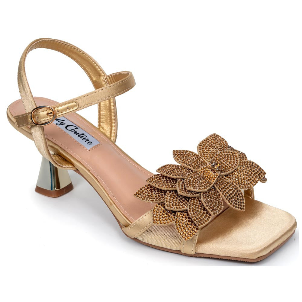 Lady Couture Lori Sandal 2” Heel in Gold