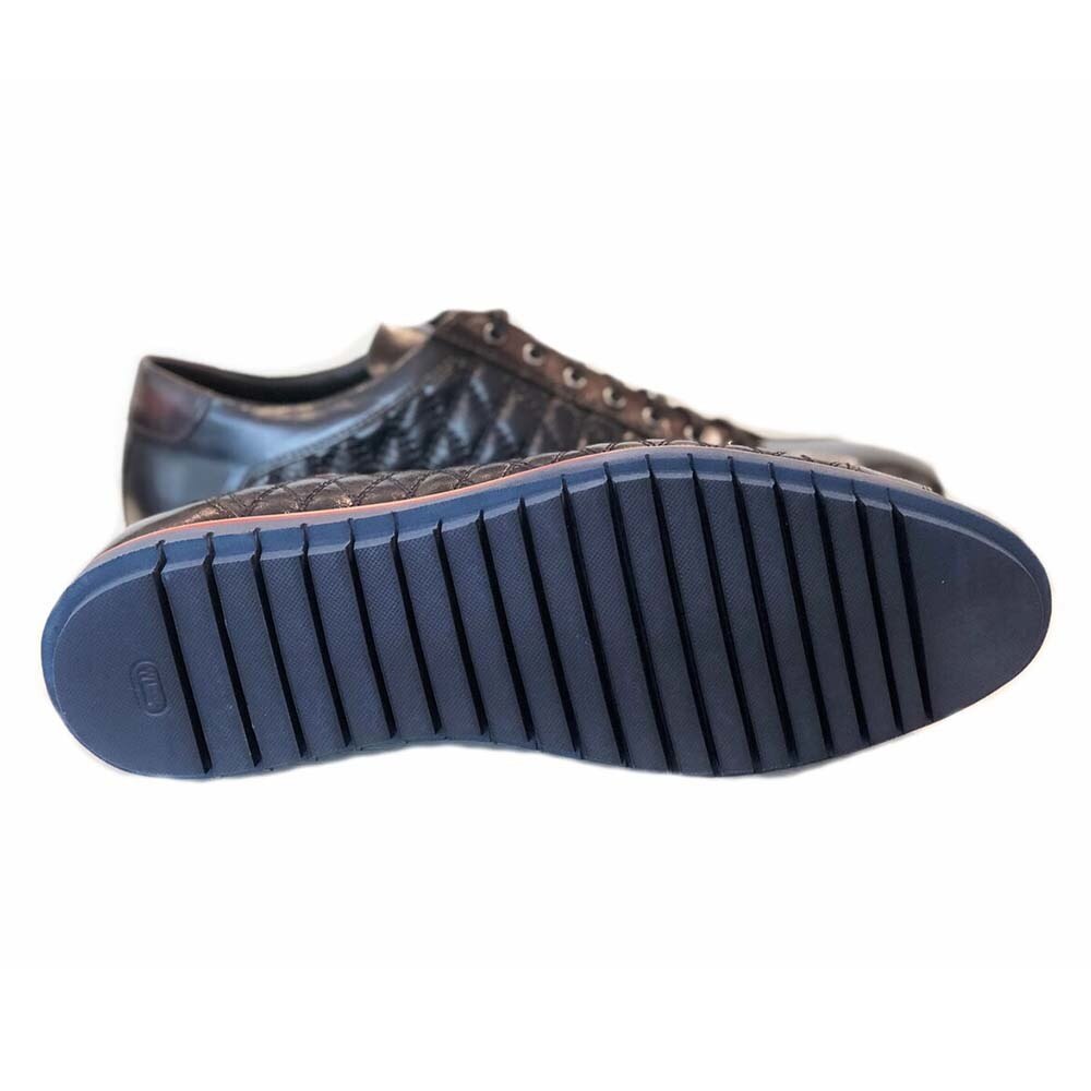 Corrente Navy & Brown Leather Men’s Fashion Sneakers