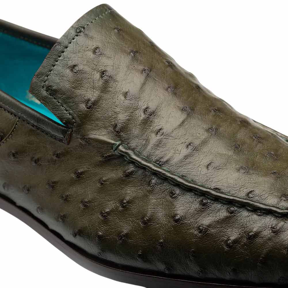 Mezlan Men’s Menor Olive Genuine Ostrich Slip-On