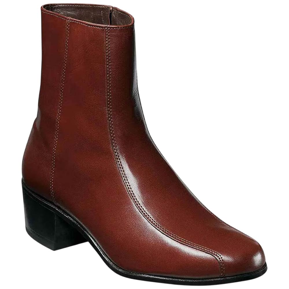 Florsheim Duke Bike Toe Zipper Boot - Cognac Kidskin Leather ("Heritage Gold")