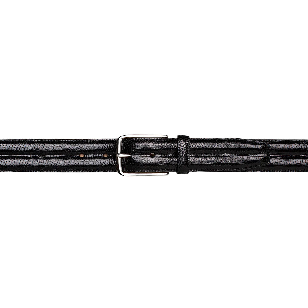 Mezlan Men's Classic Lizard Belt in Black