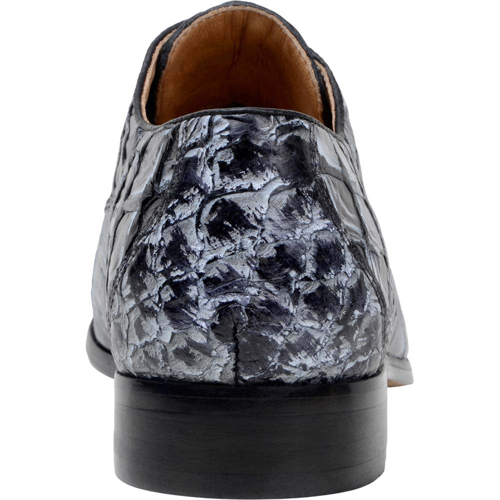 Belvedere Renzo Ivory/Black Men's Genuine Pirarucu Lace Up Shoes