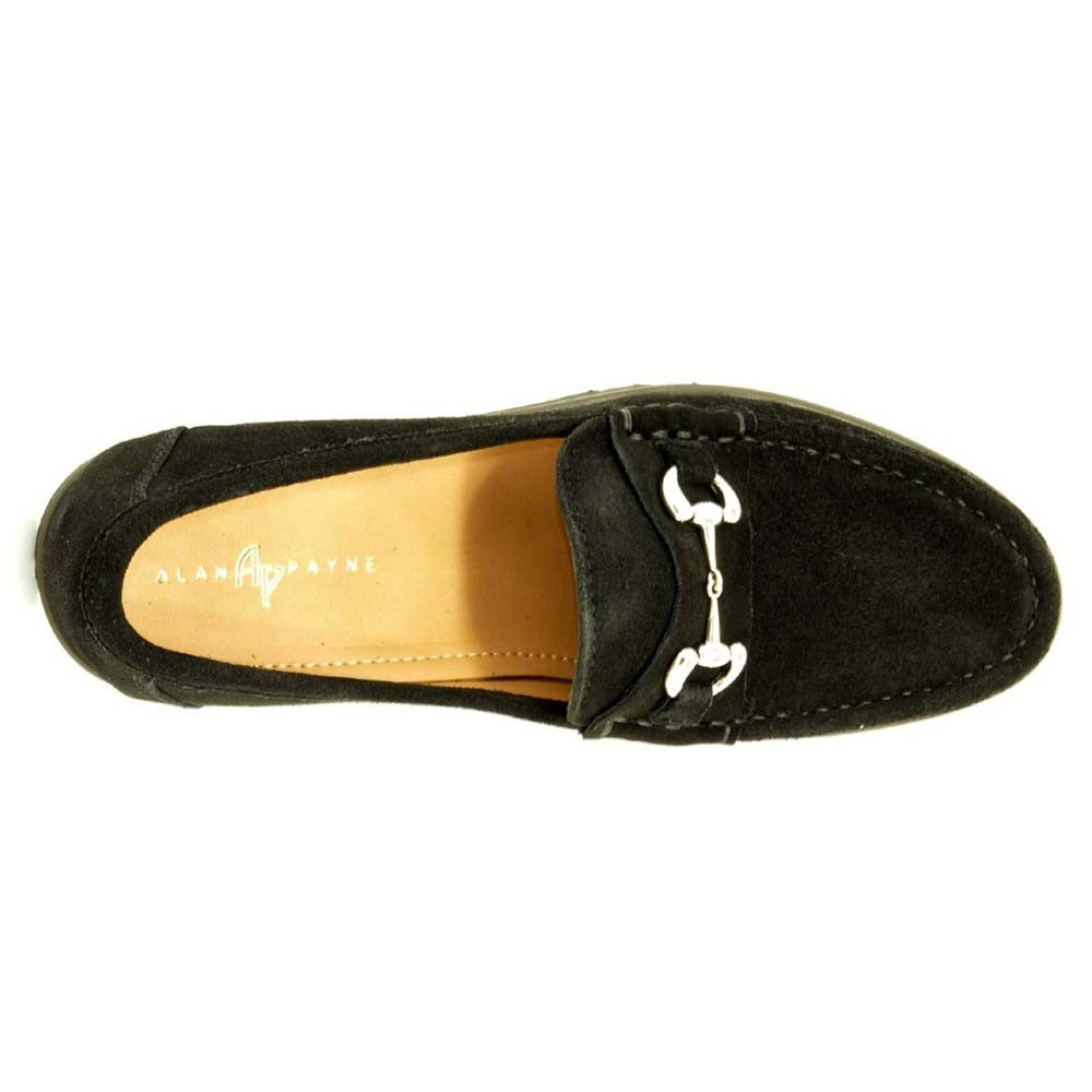 Alan Payne Wharton Black Suede Bit Loafers