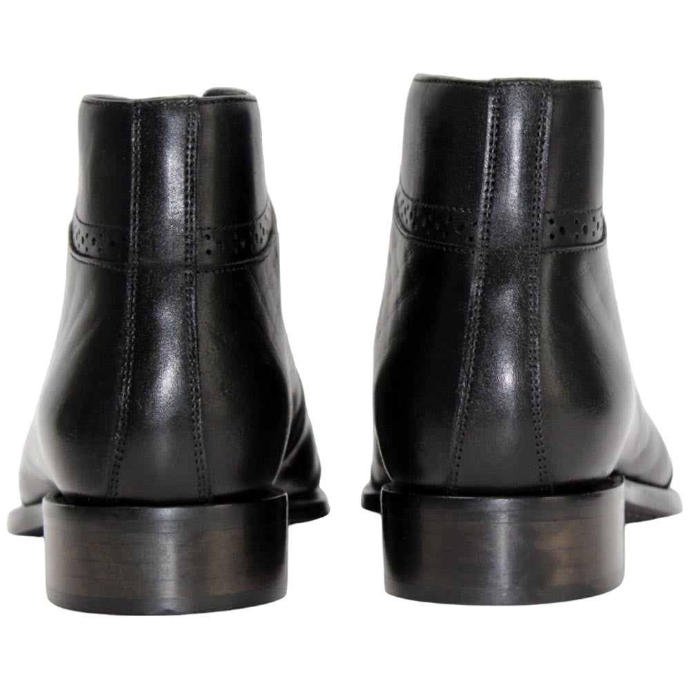 Lauro Black Calfskin Leather Boot | Duca Dress Boots for Men