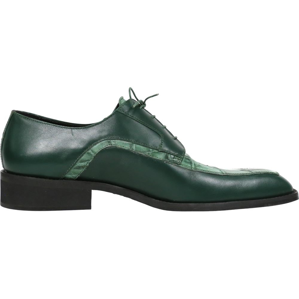 Mauri Arsenal Hunter Green Men's Shoes Alligator / Calf-Skin Leather Lace-Up Derby Shoes