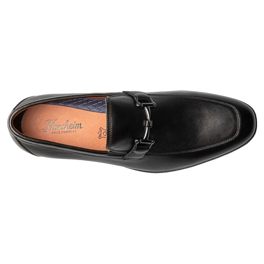 Florsheim Zaffiro Black Smooth Leather Moc Toe Horse Bit Loafer (USA Men Size)