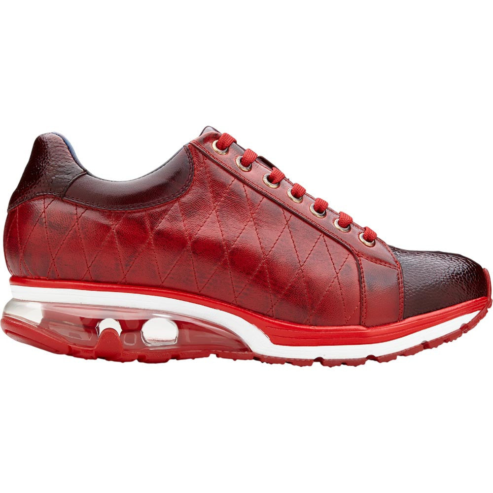 Belvedere Sacco Men's Exotic Ostrich & Quilted Calf-Skin Leather Sneakers