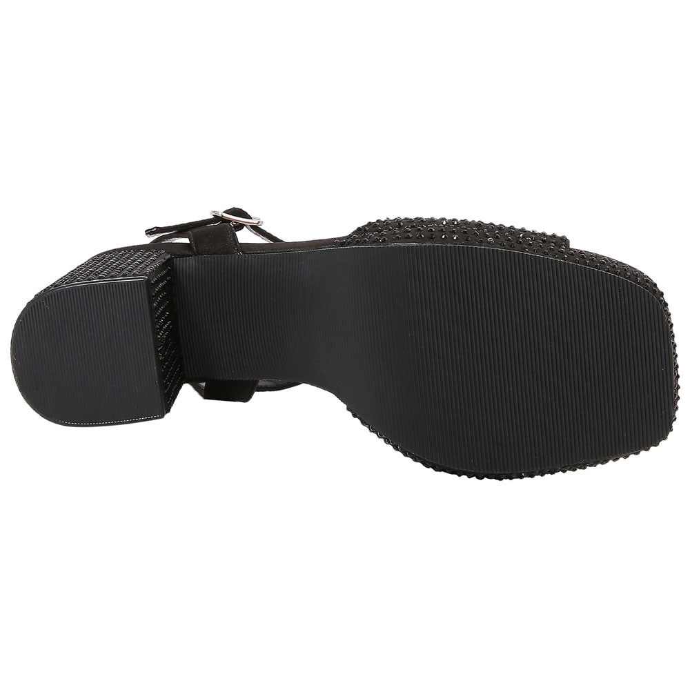 Lady Couture Judy 3” Block Heel Sandals in Black