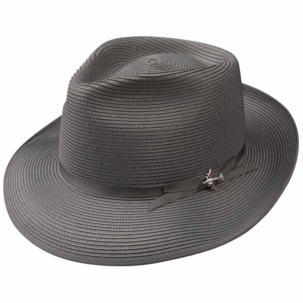Stetson Stratoliner Gray Florentine Milan Firm Finish Straw Hat
