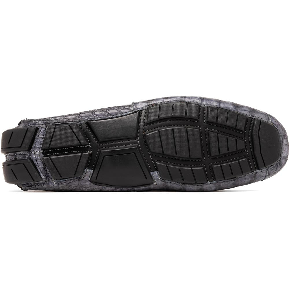 Marco Di Milano Remo Gray Caiman Driving Slip-On Loafers
