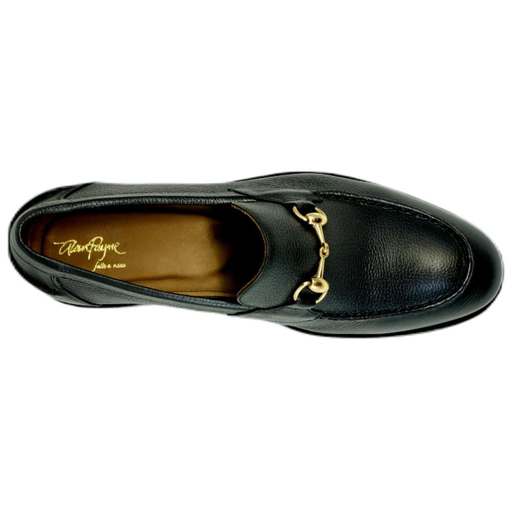 Alan Payne Miami Gold Bit Black Leather Slip On Loafers