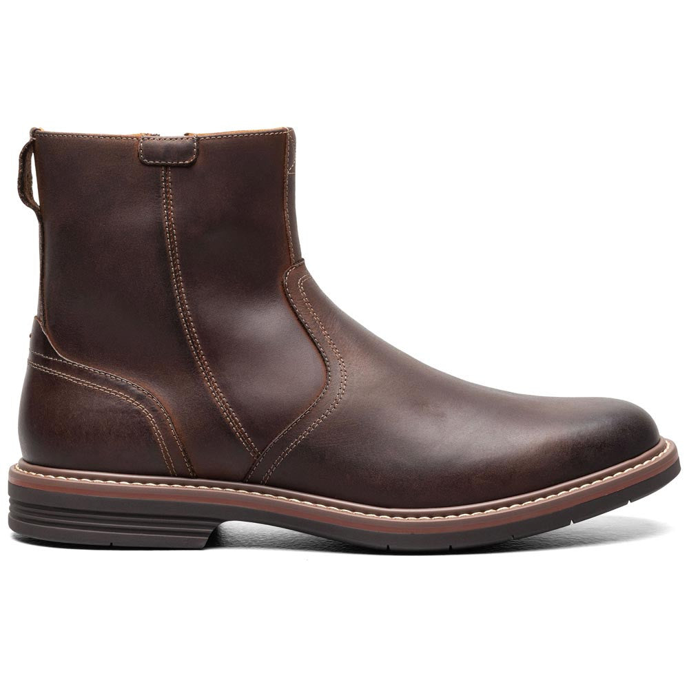 Norwalk PlainToe Side Zip Boot | Florsheim Brown CH Dress Boots for Men
