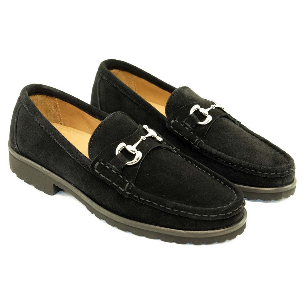 Alan Payne Wharton Black Suede Bit Loafers