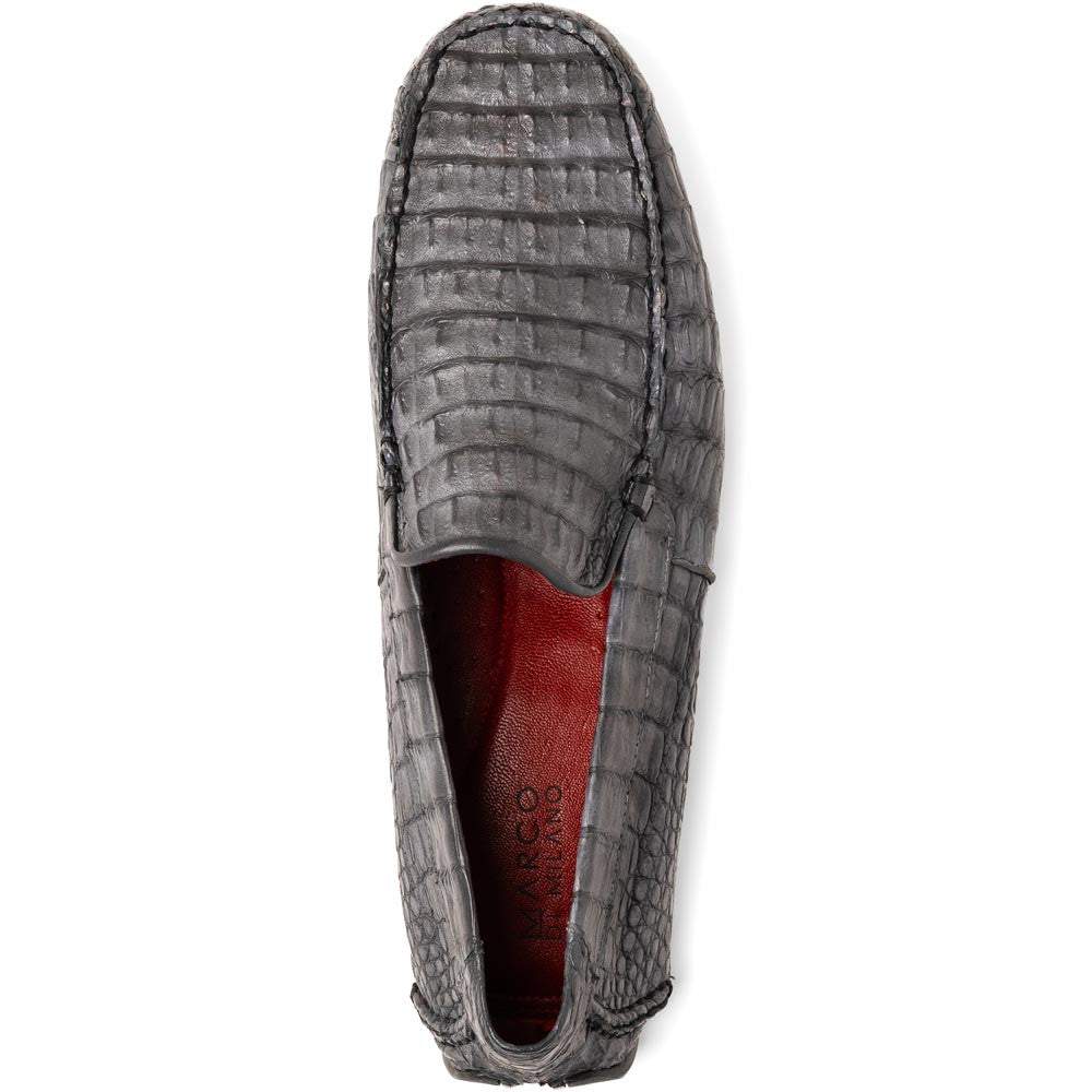 Marco Di Milano Remo Gray Caiman Driving Slip-On Loafers