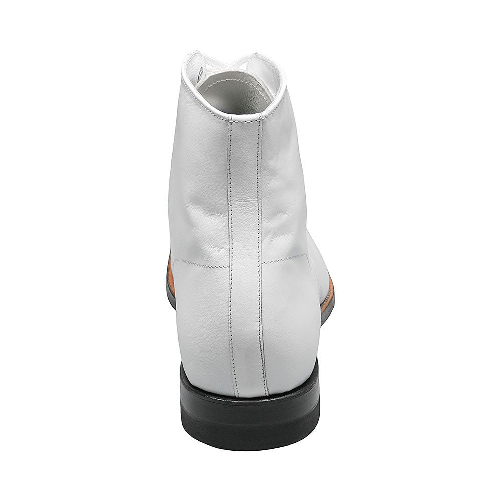 Stacy Adams Madison White Leather Cap Toe Boots