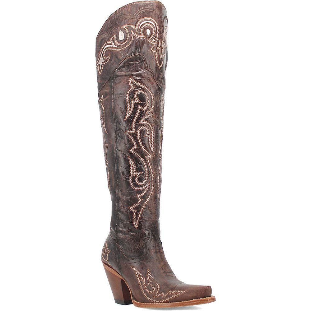 Dan Post Kommotion Choco Leather Snip Toe Western Cowgirl Boots (USA Women Size)