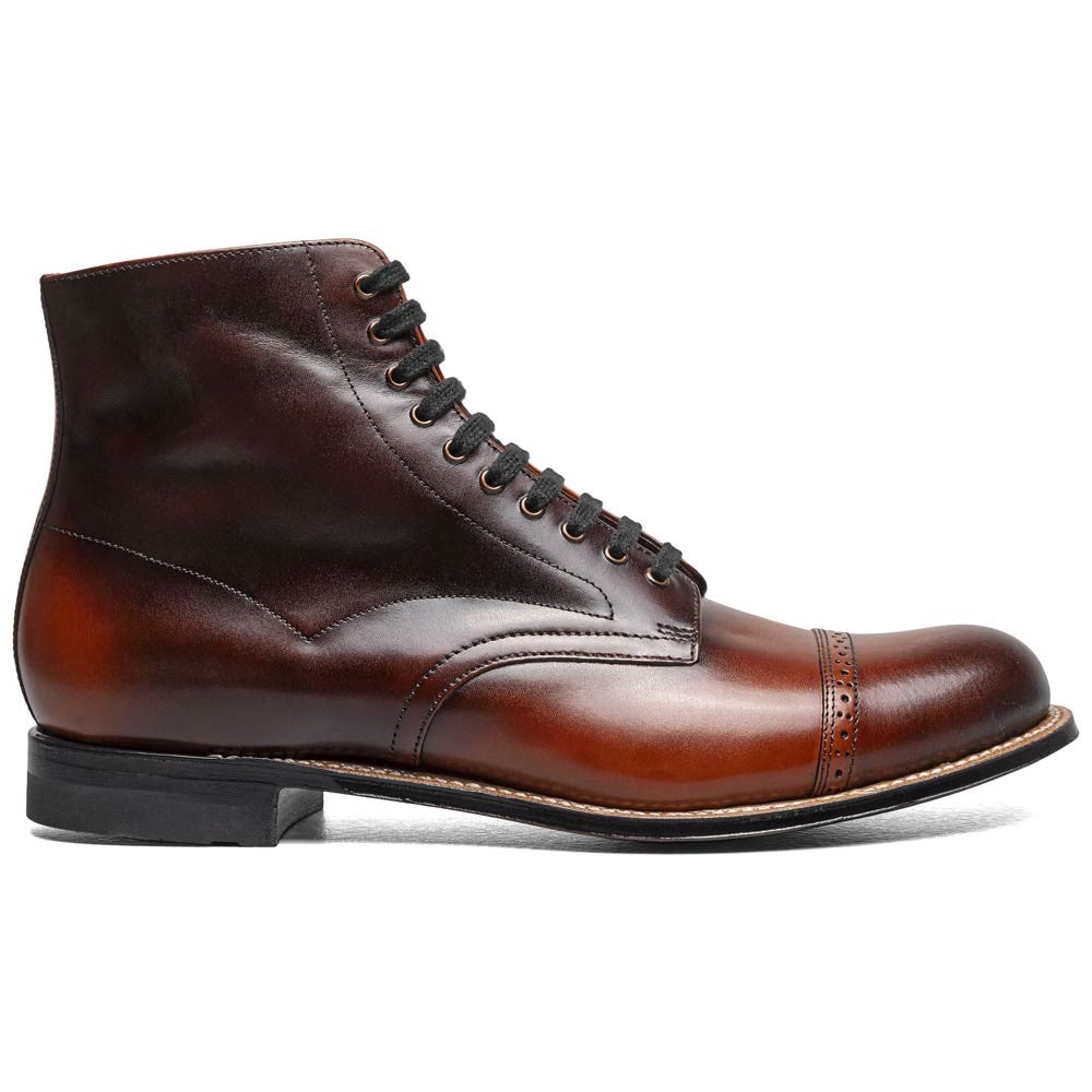 Stacy Adams Madison Cognac Anaconda Print Leather Cap Toe Boots (USA Men Size)