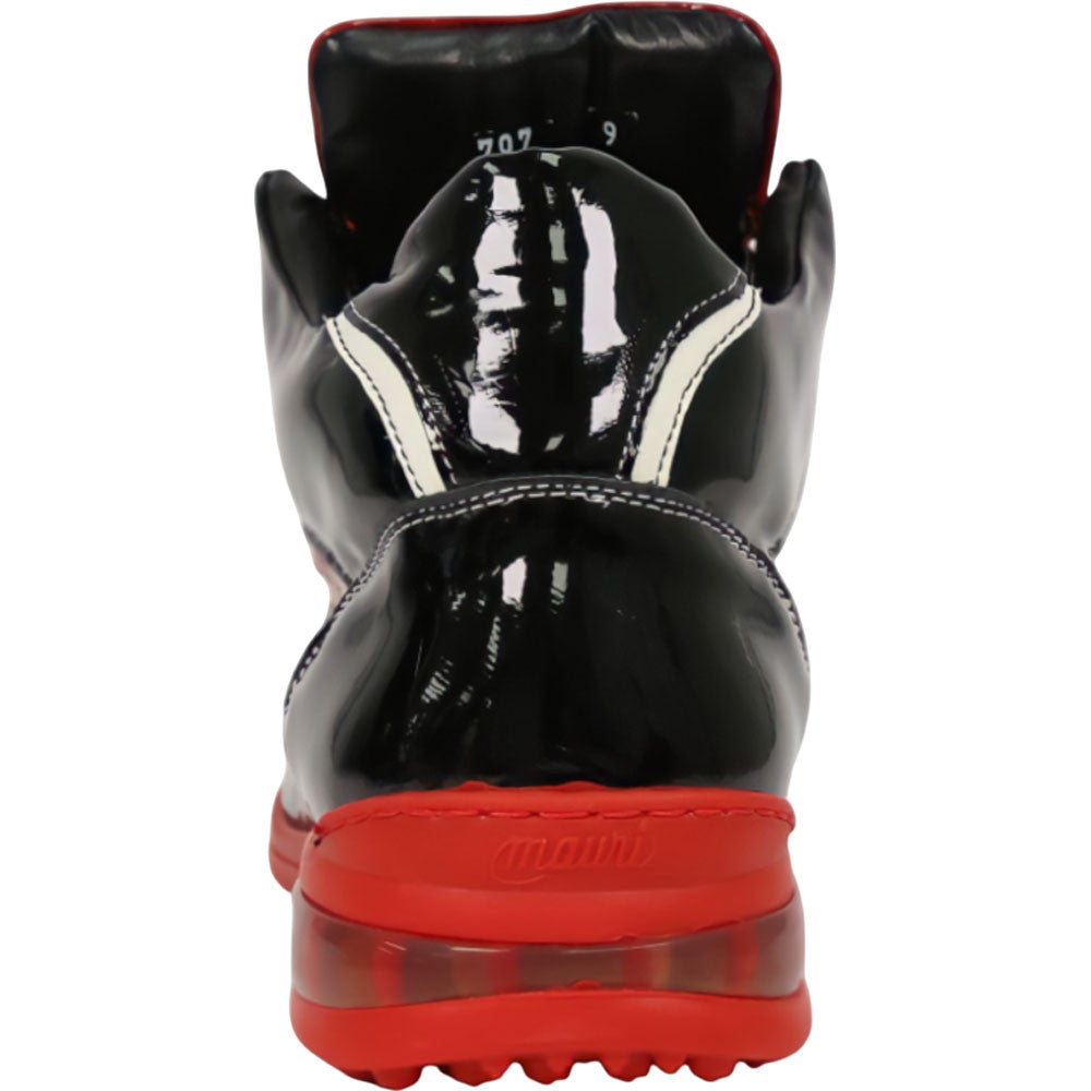 Mauri Quick Men's Black / Red Baby Crocodile / Patent Leather High-Top Sneakers