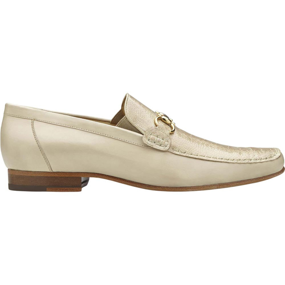 Belvedere Bruno Cream Men's Genuine Ostrich Leg & Italian Calf Loafers