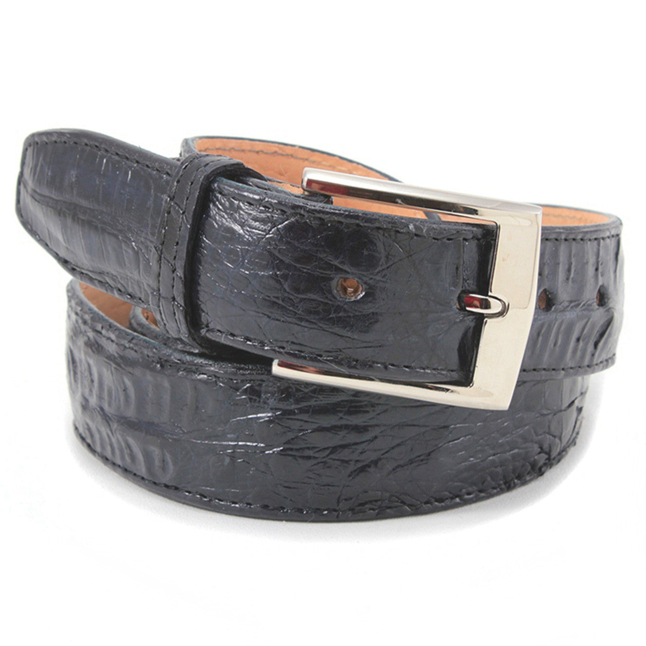 Belvedere Men's Navy Crocodile Belt
