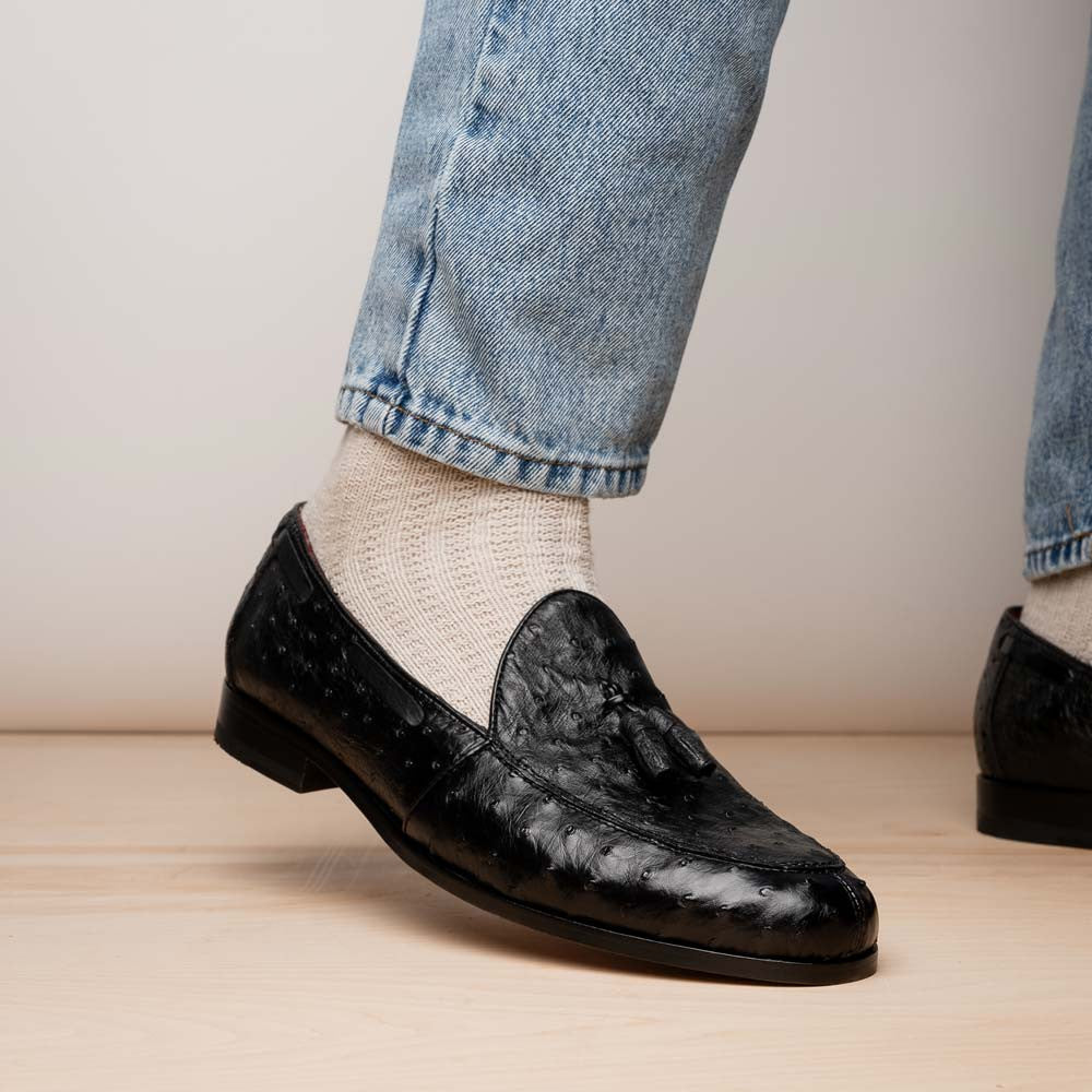 Marco Di Milano Aubiere Black Ostrich Loafers