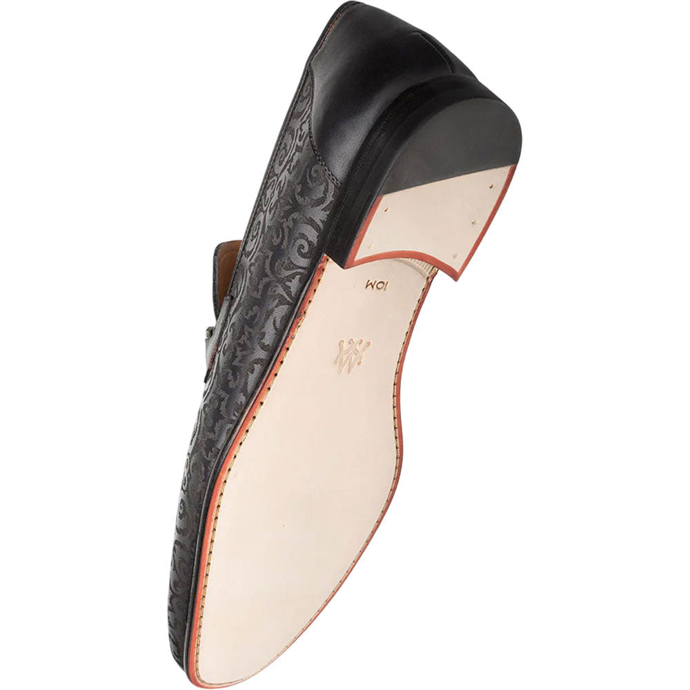 Mezlan Men's Alcaraz Laser-Embossed Bit-Saddle Slip-On in Black