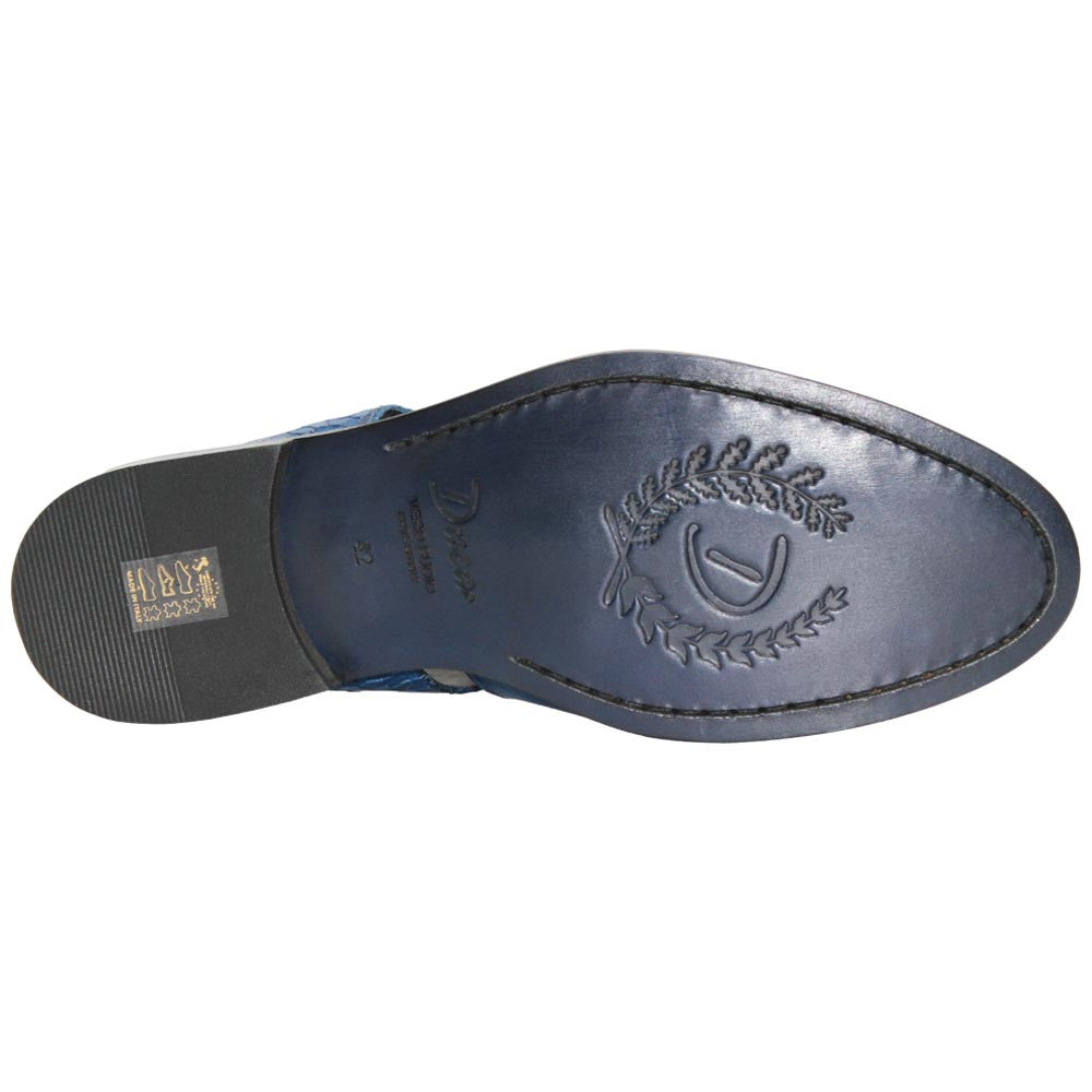 Positano Blue Calfskin Exotic Print Sandal | Duca Dress Sandals for Men