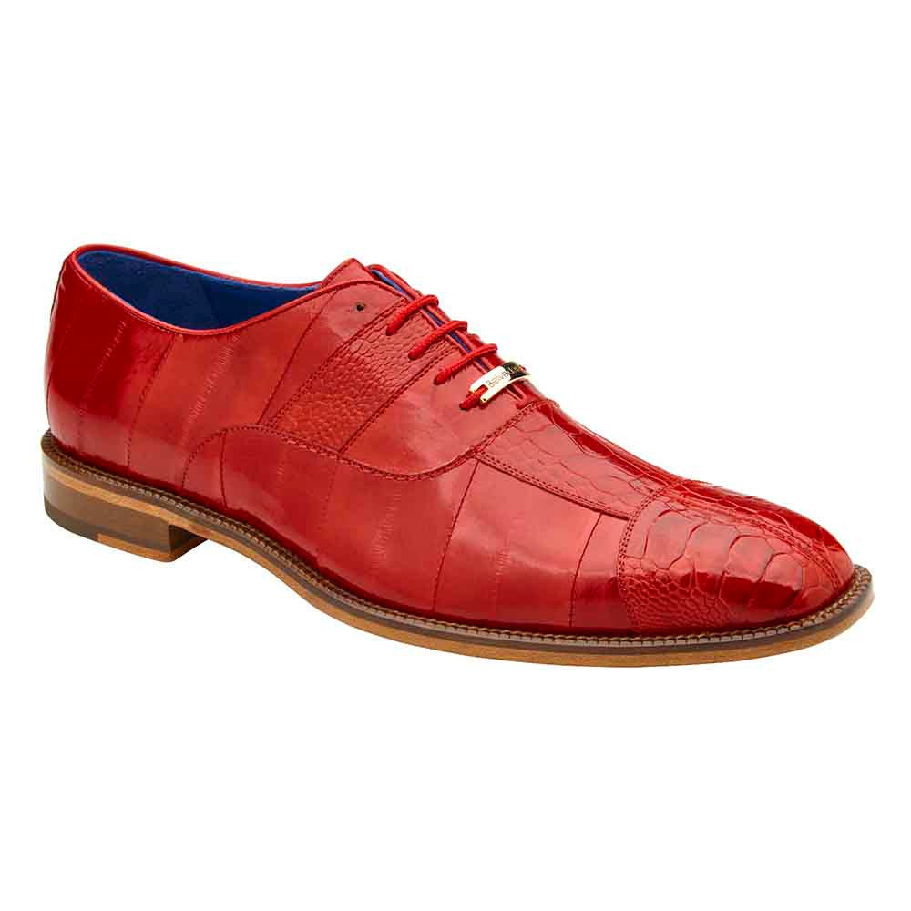 Belvedere Men's Red Mare Ostrich & Eel Oxford Shoes