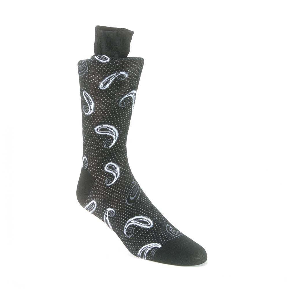 Tallia Black & Grey Floral Motif Socks for Men