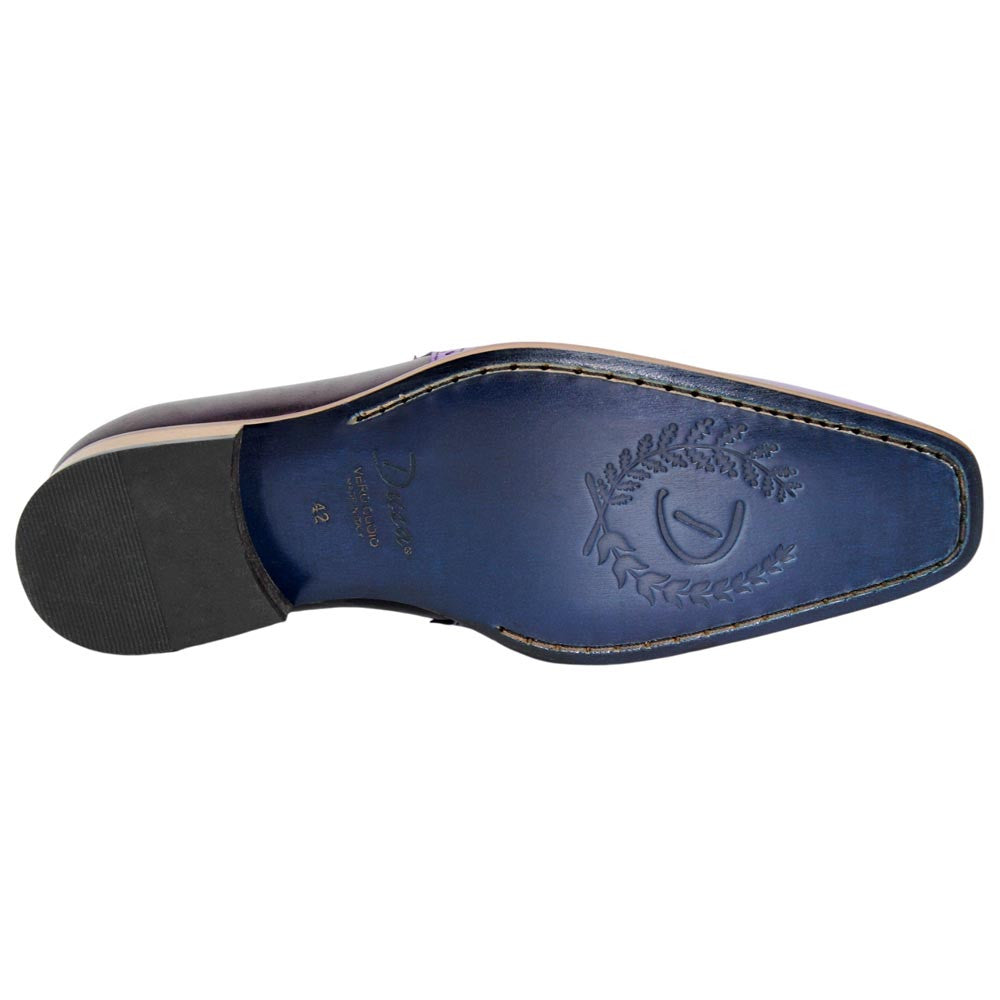 DUCA Paliano Lavender/Purple Italian Leather Slip-On Loafers for Men