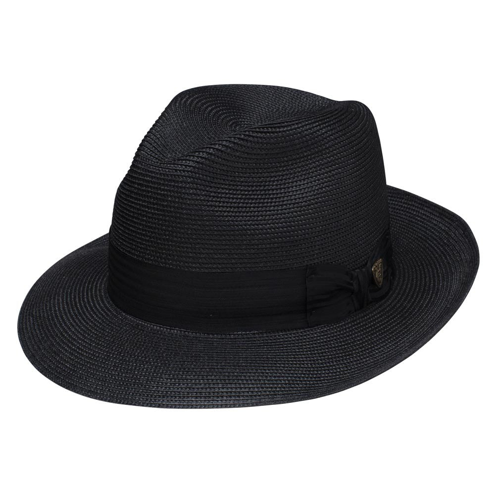 Dobbs Harrod Florentine Milan Straw Hat in Black