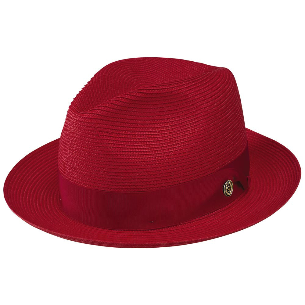 Stetson Rosebud Red Florentine Milan Straw Hat