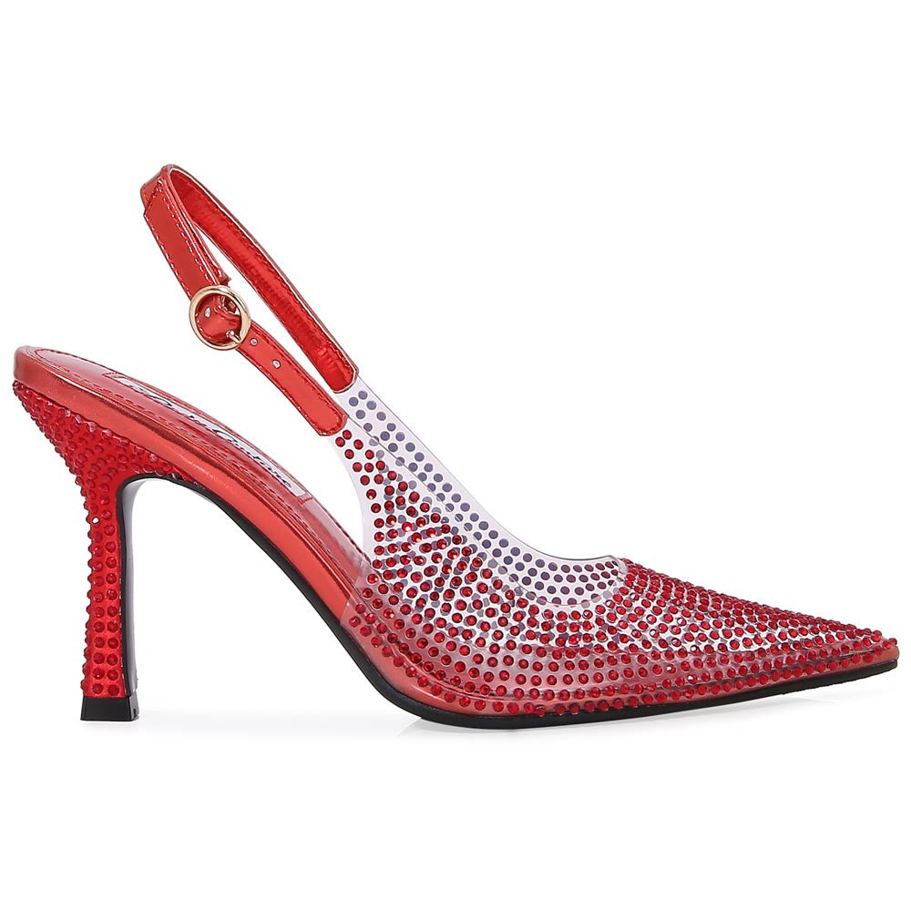 Lady Couture Irene 3.5” High Heel Pumps in Red