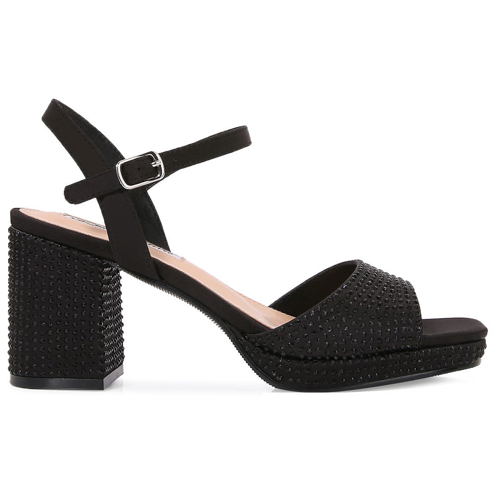 Lady Couture Judy 3” Block Heel Sandals in Black