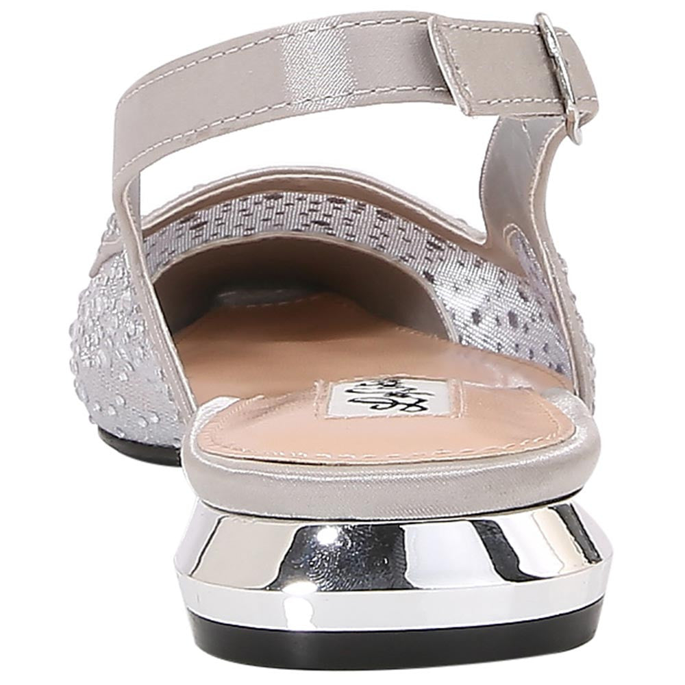 Lady Couture Kara 0.75” Block Heel Flats in Silver