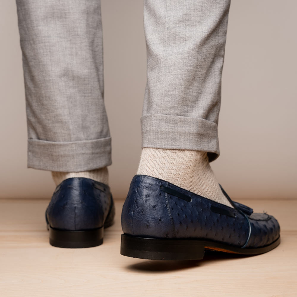 Marco Di Milano Aubiere Navy Ostrich Loafers
