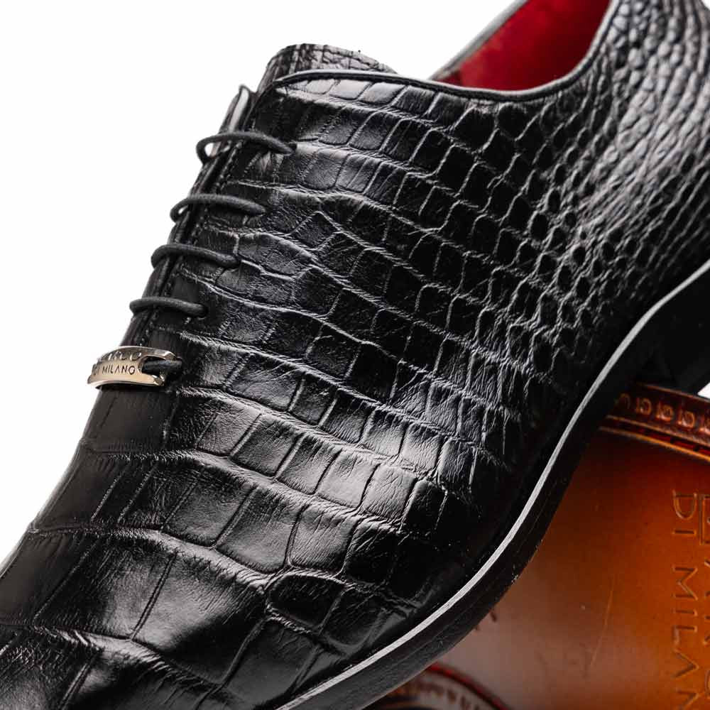 Marco Di Milano Bono Black Alligator Dress Shoes