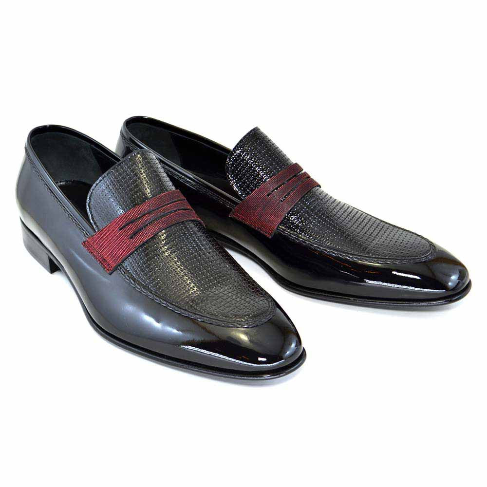 Corrente Black Patent Leather Men’s Loafers