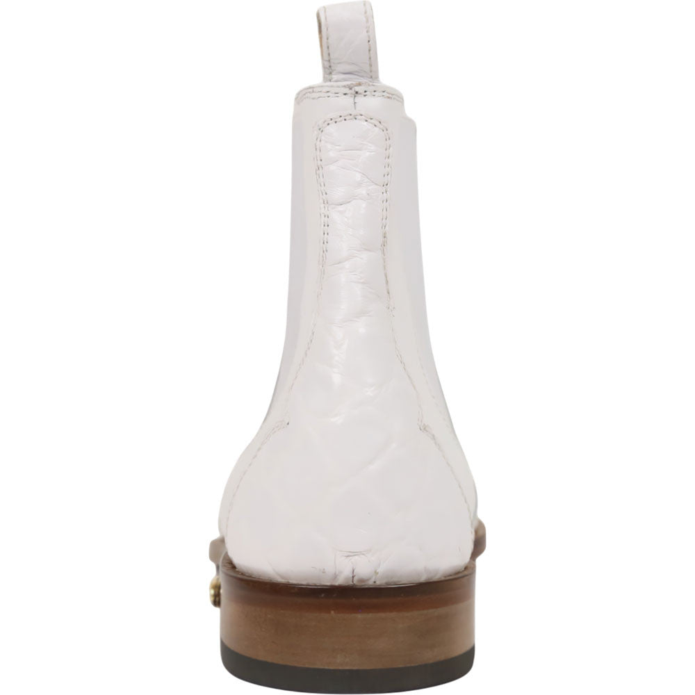 Mauri Ebony Men's White Exotic Alligator / Calf-Skin Leather Chelsea Boot