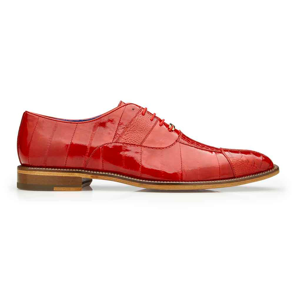 Belvedere Men's Red Mare Ostrich & Eel Oxford Shoes