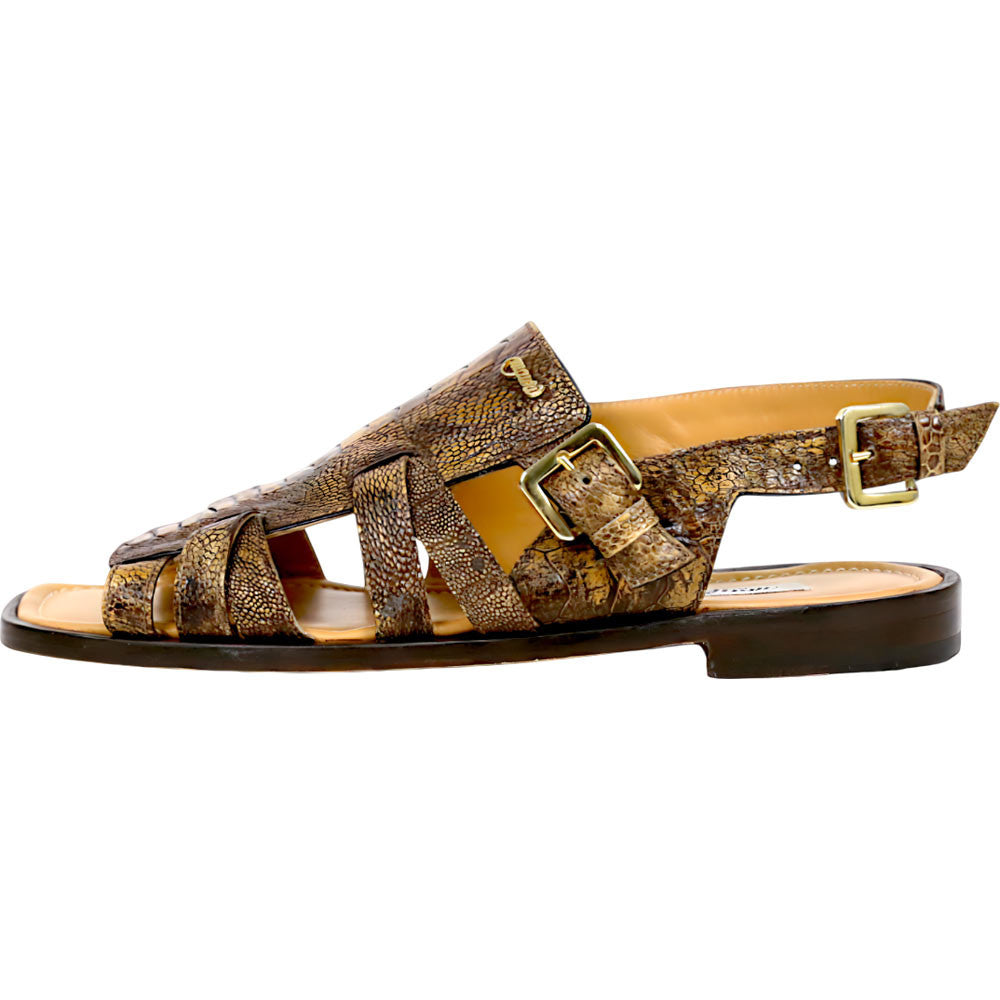 Mauri Antigua Men's Special Dye Desert Exotic Ostrich Leg Sandal