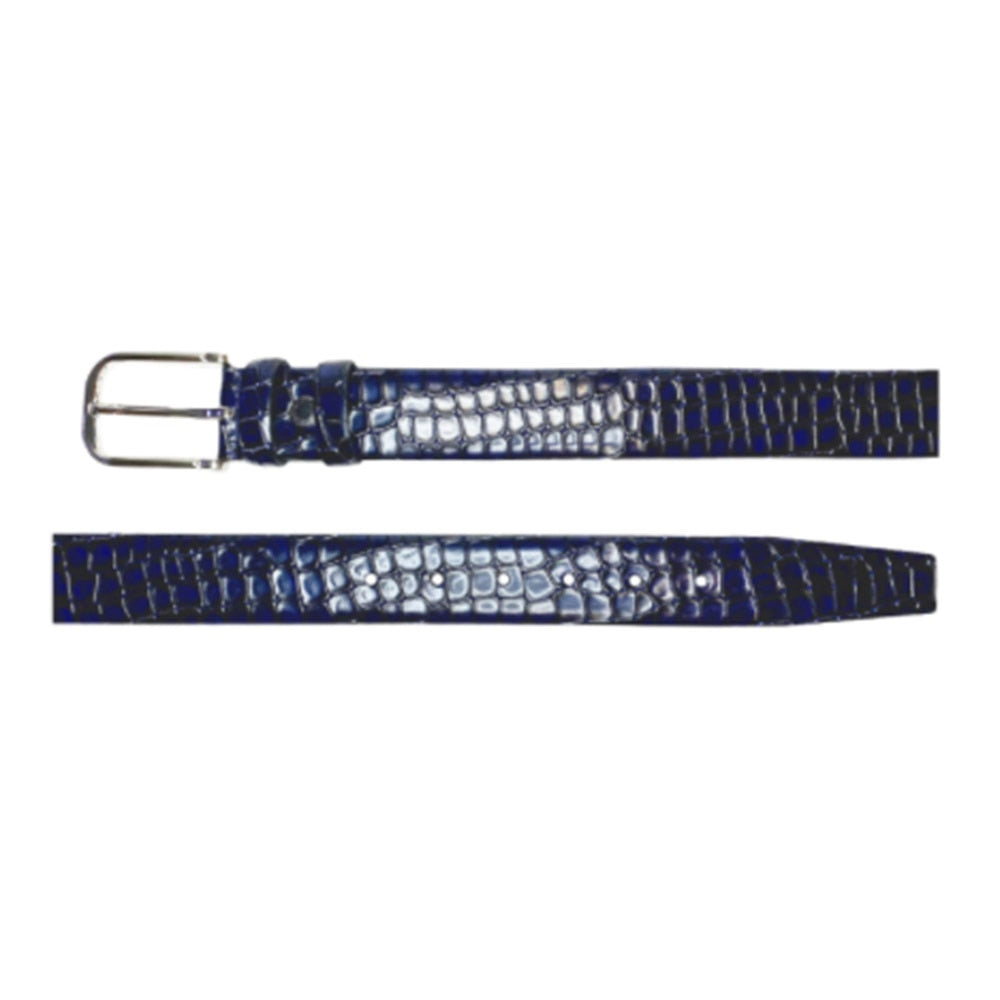 Corrente Navy Croco Print Matching Dress Leather Mens Belt